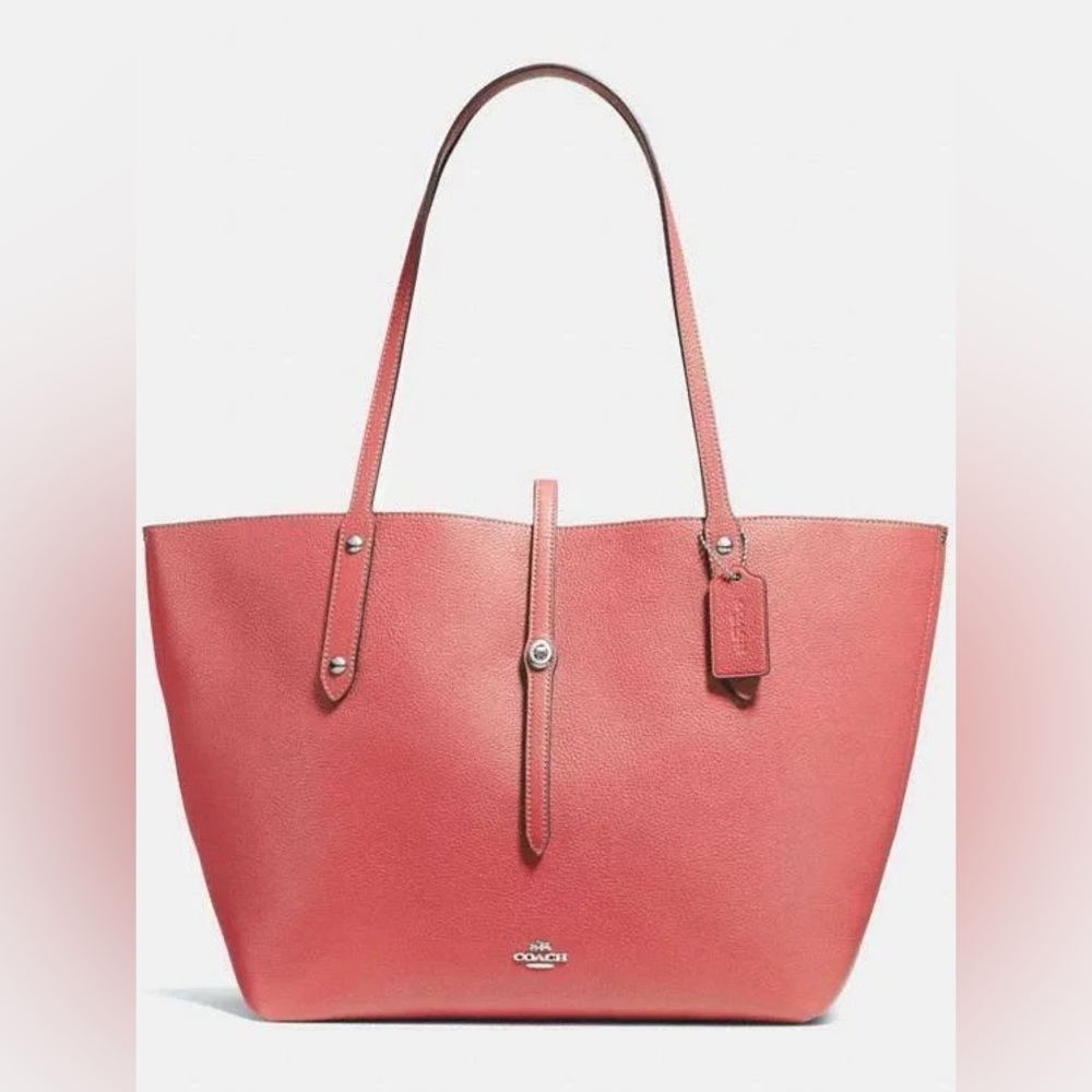 Coach Women's Handbags Market Tote Bright Coral NWT